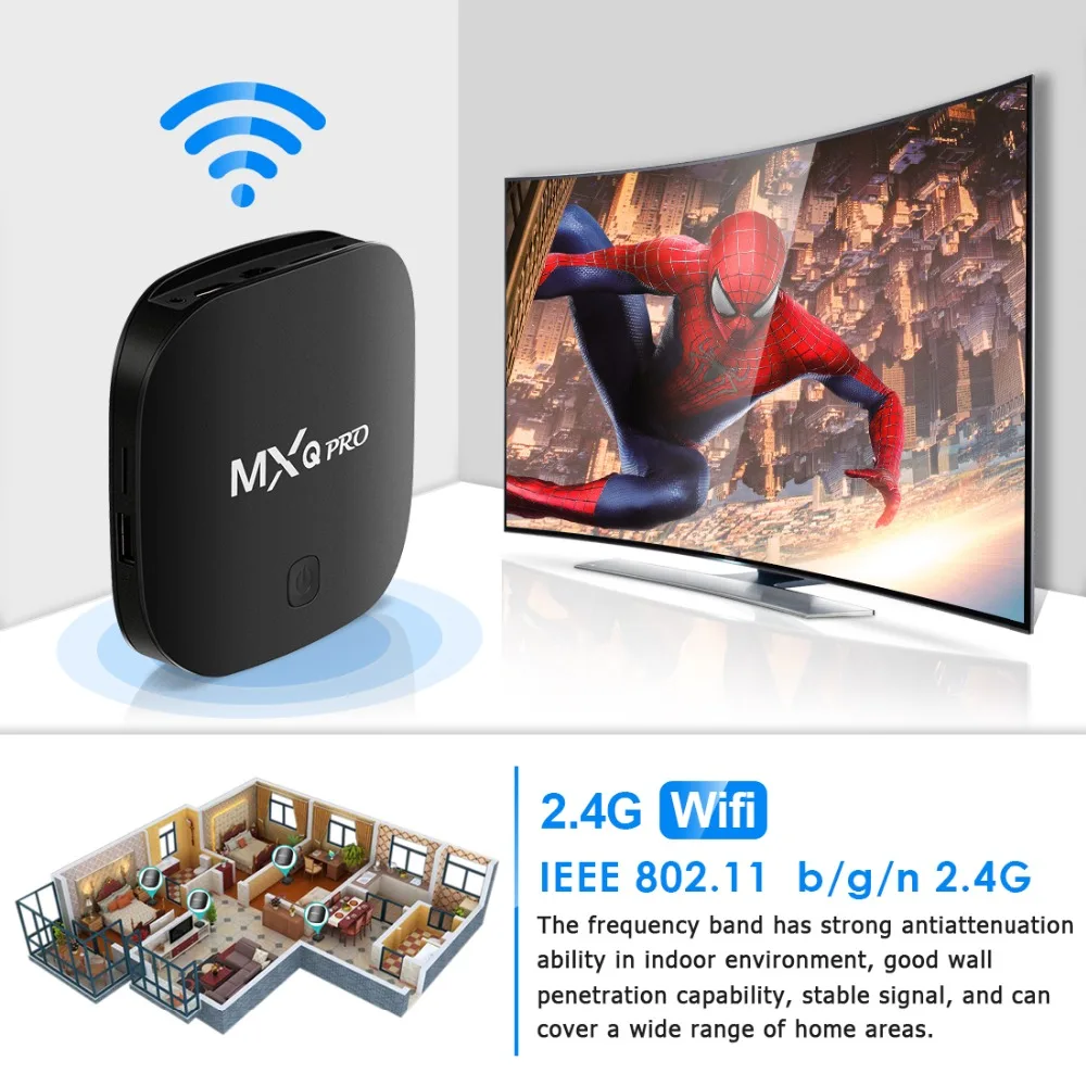 Leelbox Смарт ТВ коробка Android 8 1 mxq Pro 2 Гб Оперативная память 16 Встроенная Поддержка 4 K