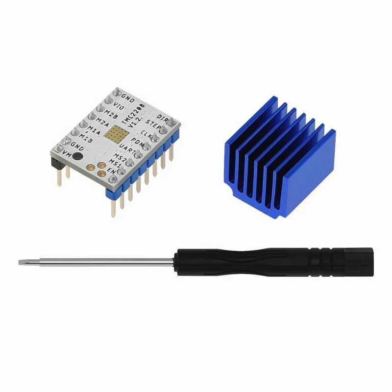 Супер Бесшумный модуль драйвера шагового двигателя TMC2208 V1.2 + радиатор для
