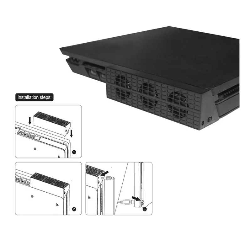 Тонкий кулер для PS4 с USB внешним 3 Fan Super Turbo + Slim 4 порта концентратор адаптер консоль