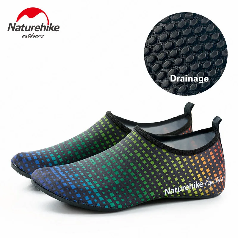 Drain-Multicolor Naturehike уличная эластичная водонепроницаемая обувь для плавания, носки для плавания, Ультралегкая дышащая пляжная обувь для мужчин и женщин, разноцветные - Цвет: Drain-Multicolor