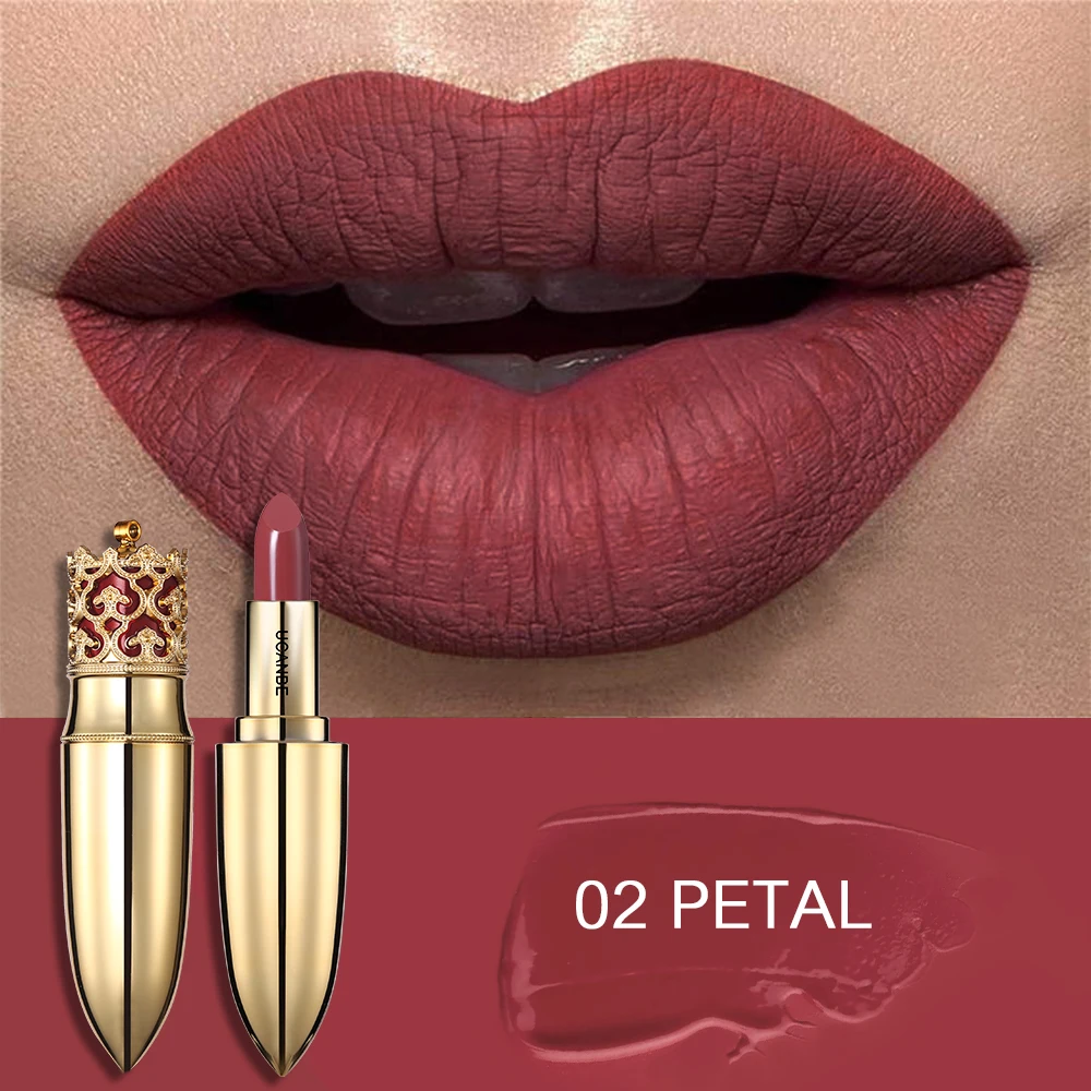 02 Petal UCANBE, косметическая бархатная матовая губная помада с короной, макияж, золотой, телесный, стойкий карандаш для губ - Цвет: 02 Petal