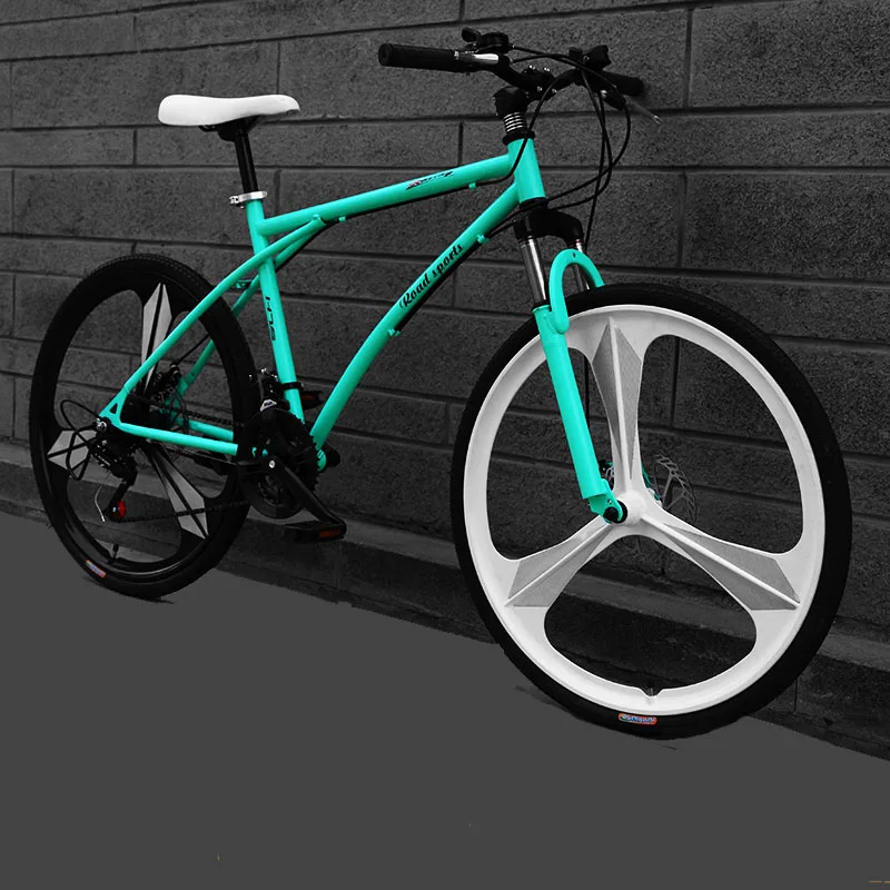 26-Inch Variable Speed Fast Flying Bicycle Men's Road Racing Double Disc Brake Solid Tire Shock Absorbing Adult Students |