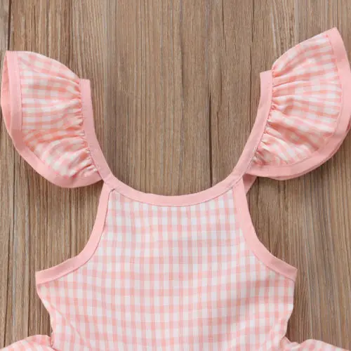 Lovely Toddler Baby Girls Princess Dress Plaids Print Ruffled Sundress Party Pageant Tutu Clothes Sleeveless High Quality | Детская