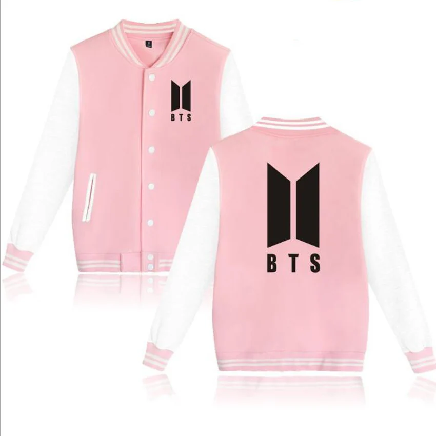 Moletom БЦ Zip Up Harajuku Толстовки Вентиляторы поддерживающая BTS любить себя Бейсбол