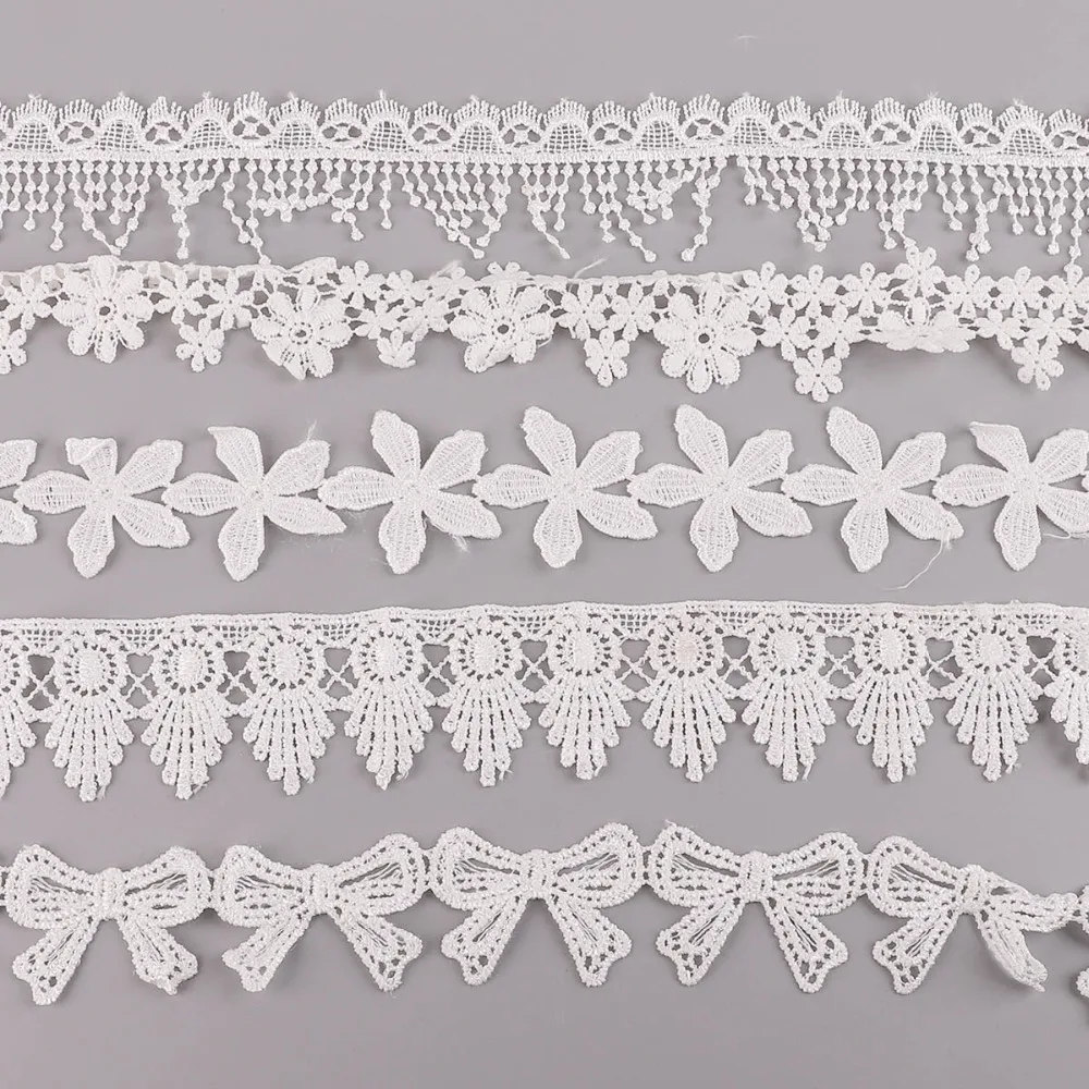 1yard/lot White Lace Ribbon Handmade Patchwork Material Embroidered Trims Garment DIY Sewing Accessories | Дом и сад