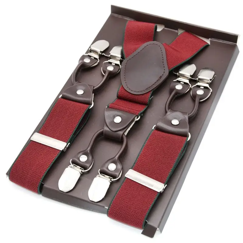 Подтяжки мужские кожаные в западном стиле 3 5x120 см|leather suspenders for men|brown leather