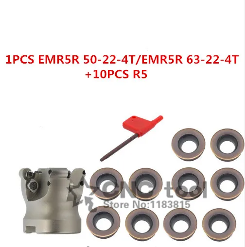 Новинка 1 шт. EMR5R 50 22 4T/EMR5R 63 4T и 10 R5 фреза для фрезерования с ЧПУ фрезерные