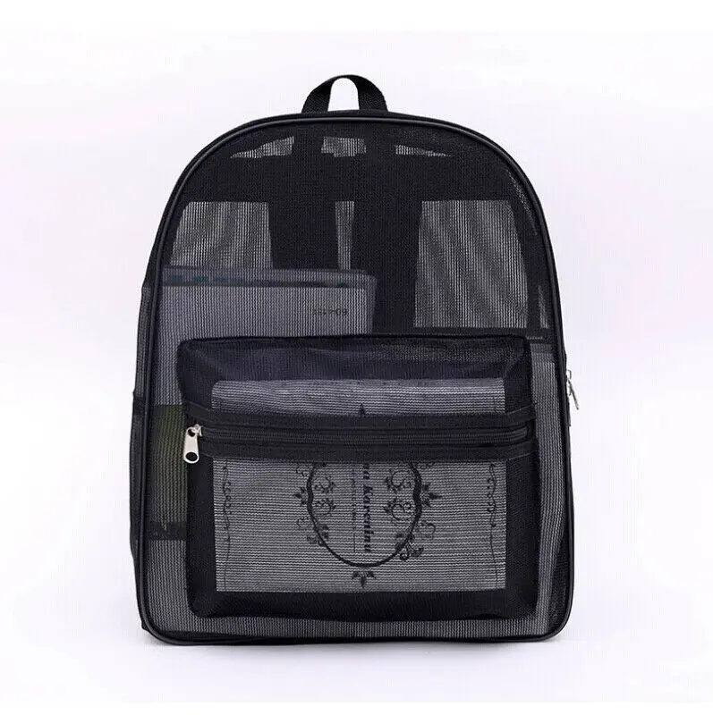 Новинка 2019 модный прозрачный рюкзак унисекс с сеткой дорожная стеганая сумка