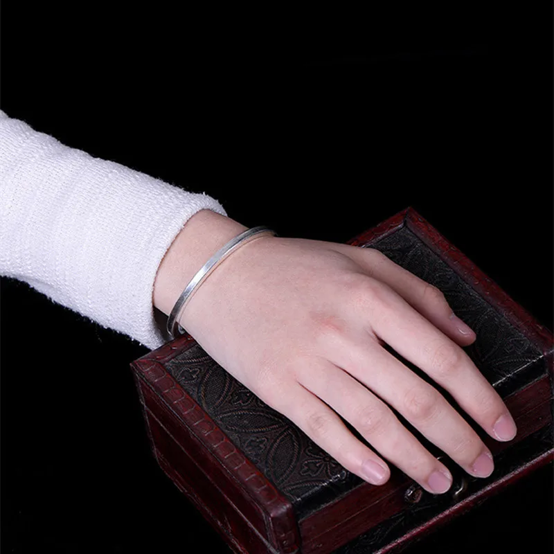 Uglyless 100% Real Solid 925 Sterling Silver Square Bangles for Women Geometric Thin Open Simple Bracelets Fine Jewelry | Украшения и