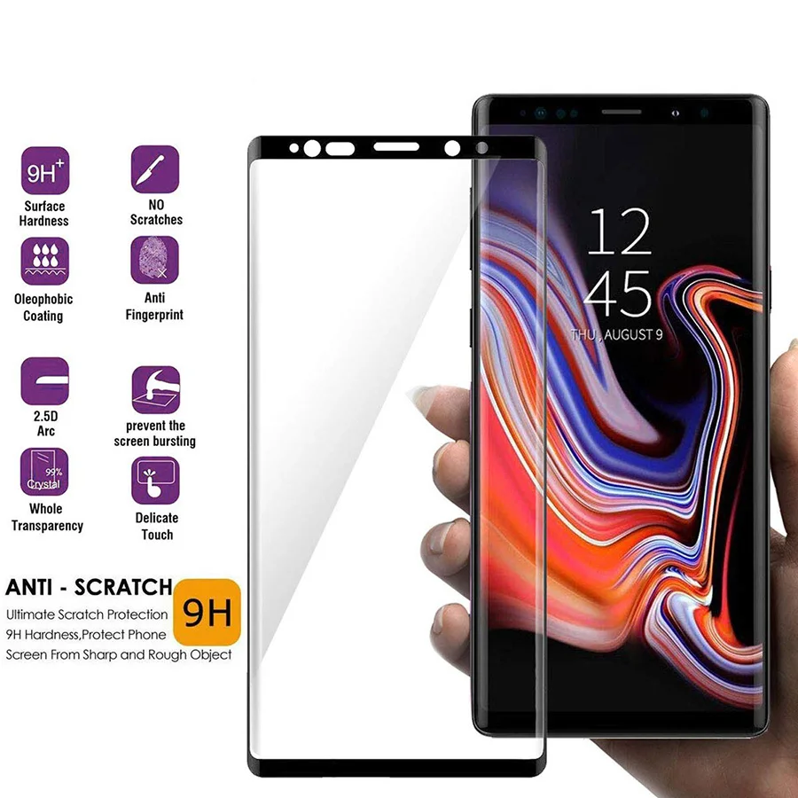 3D изогнутое закаленное стекло для Samsung Galaxy Note 9 S8 S9 Plus 8 Защитная пленка экрана S7 S6