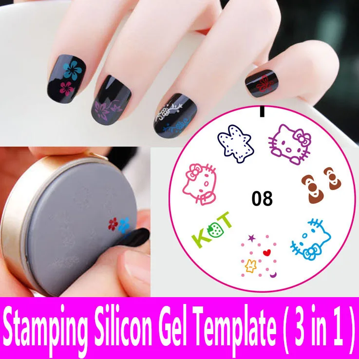 1 шт. штамповочный шаблон для дизайна ногтей силиконовая гелевая пластина 3 в
