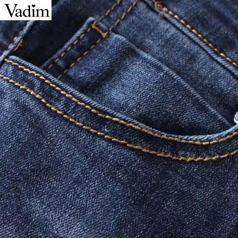 Vadim Элегантные Бисероплетение Жемчужное Украшение Джинсы Карманы нерегулярные