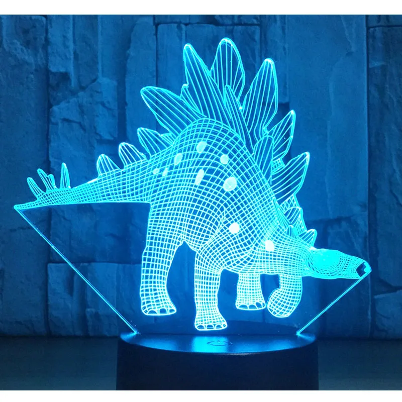3D LED ночник динозавр Стегозавр с 7 видов цветов свет для украшения дома лампа