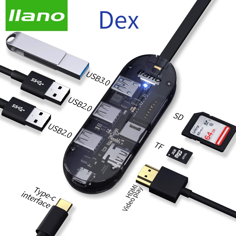 Thunderbolt 3 USB C концентратор к HDMI кардридер 0 2 Dex кабель для Macbook samsung Galaxy Note 8 9 type