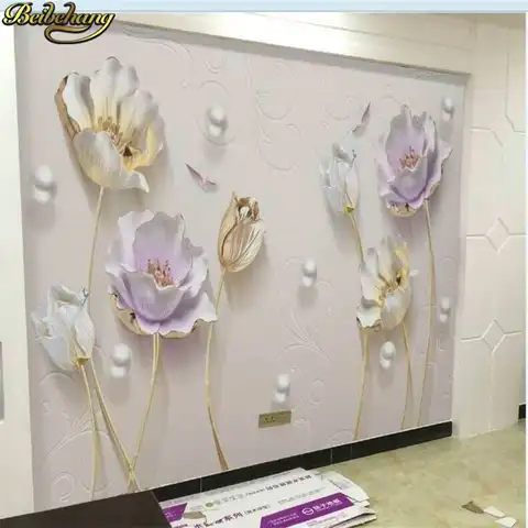 Фотообои для стен, украшения, рельефные цветы, розы, лилии, обои для стен, ТВ, фон, роспись, обои, рулон бумаги