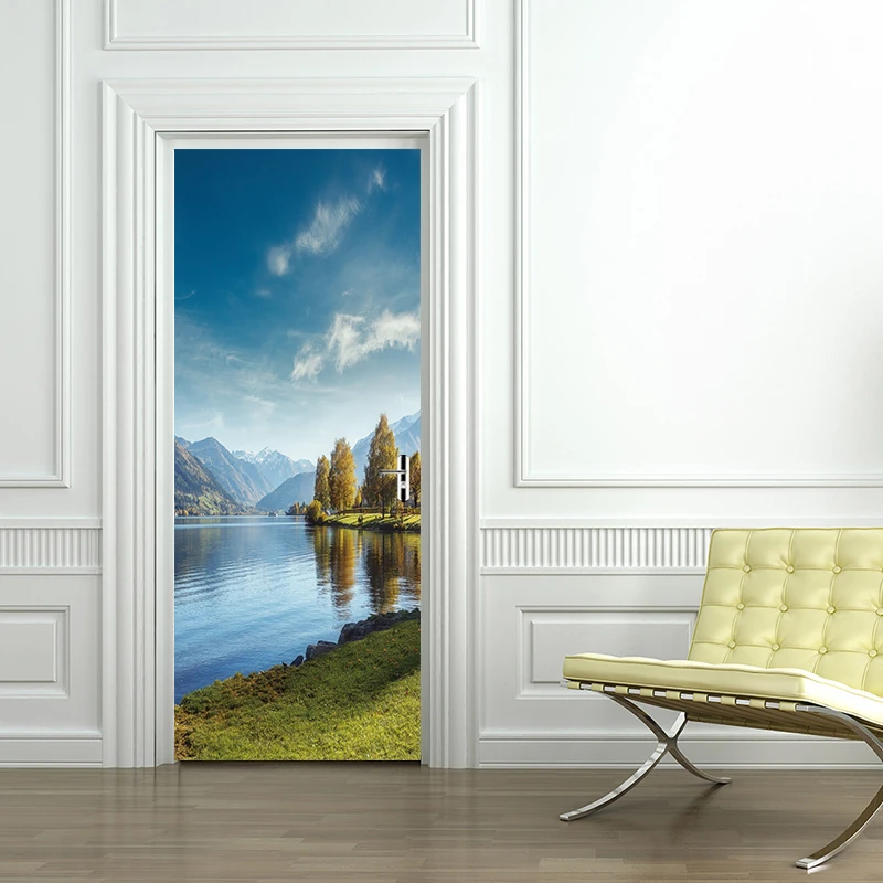 Креативные наклейки на морские двери пейзажный стиль обои для спальни гостиной