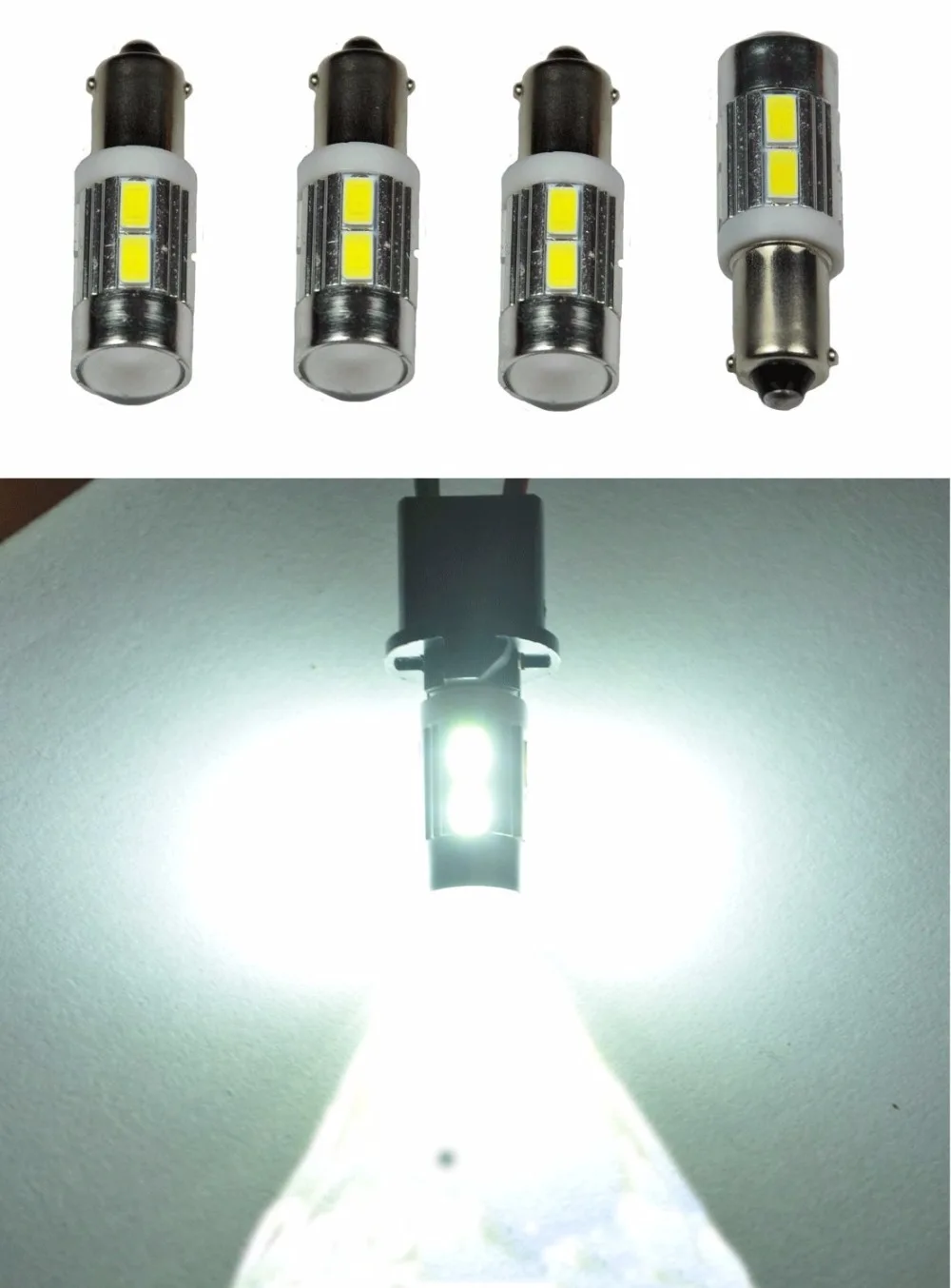4 шт. белый BA9 BA9s 5730 10 SMD 500 люмен с объектив проектора светодиодный Автомобильный
