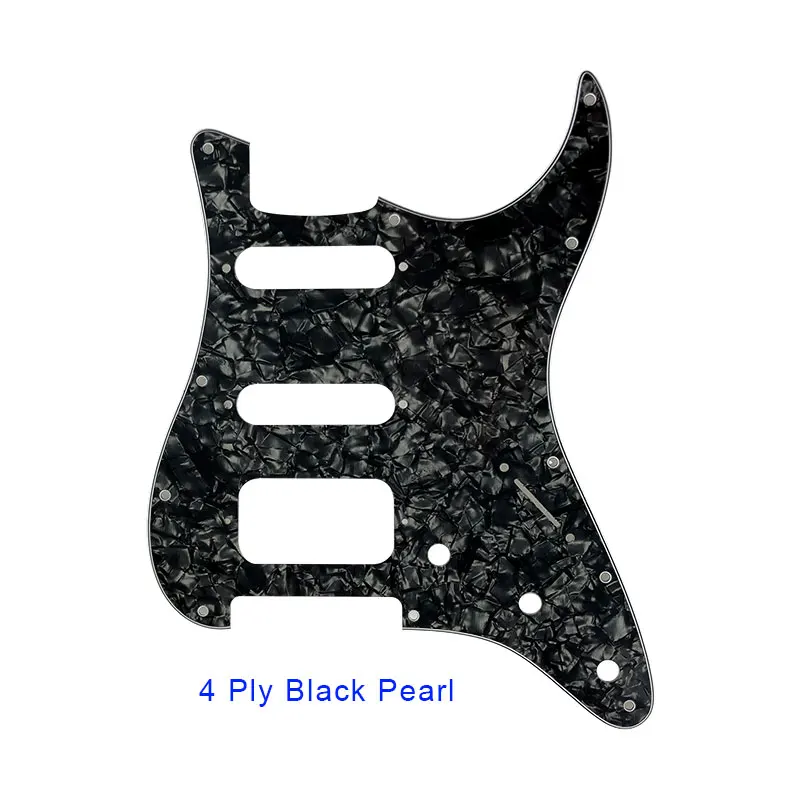 4 ply black pearl Pleroo аксессуары для гитары 11 винтовое отверстие накладки для Fender Stratocaster США/мексиканский стандарт ST HSS гитары ra царапины пластины - Цвет: 4 ply black pearl