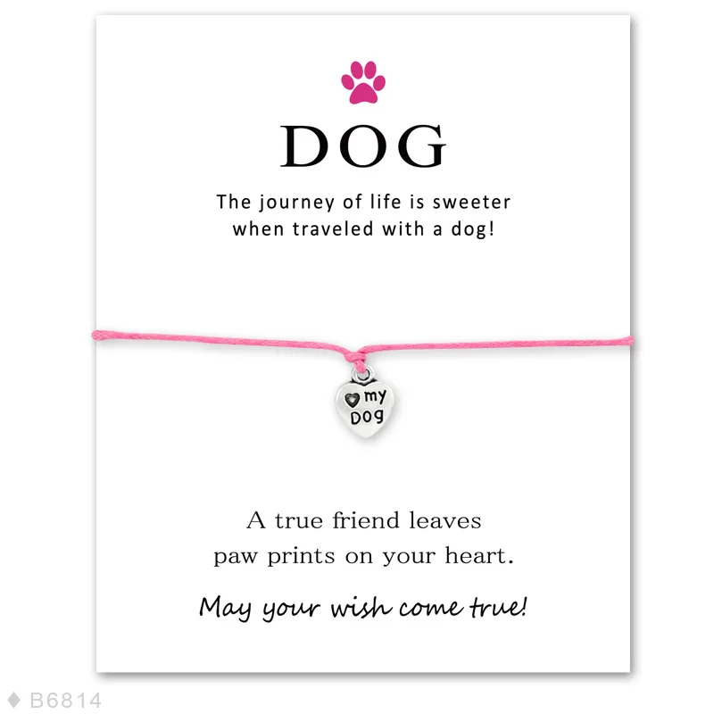 () На заказ-серебряные браслеты с подвеской I LOVE Dog для женщин и девочек