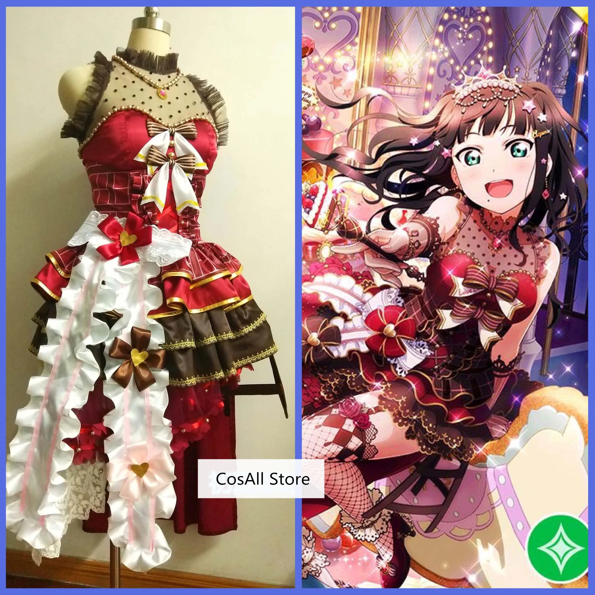 Платье для костюмированной вечеринки LoveLive Sunshine Aqours на День святого Валентина