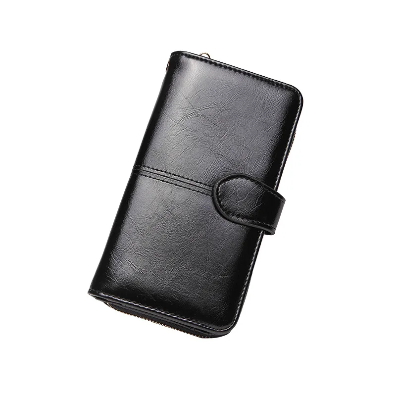 Брендовый клатч longmiao из масляной вощеной кожи на молнии кошелек Женский Длинный