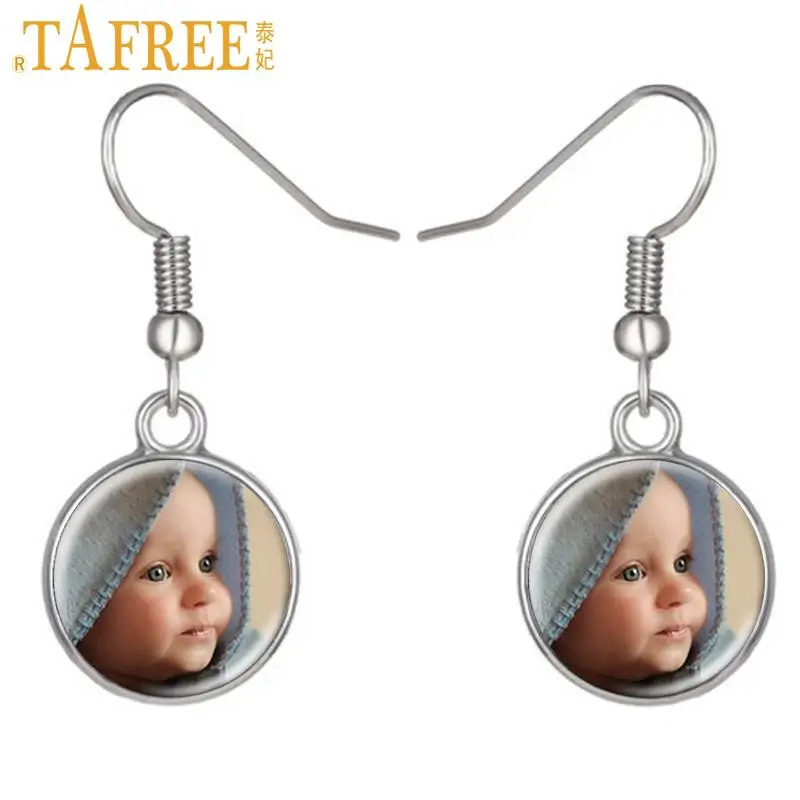 dangle earrings TAFREE индивидуальные фото текст висячие серьги ручной работы семья ребенок папа мама брат сестра друзья ювелирные изделия NA01 - Окраска металла: dangle earrings