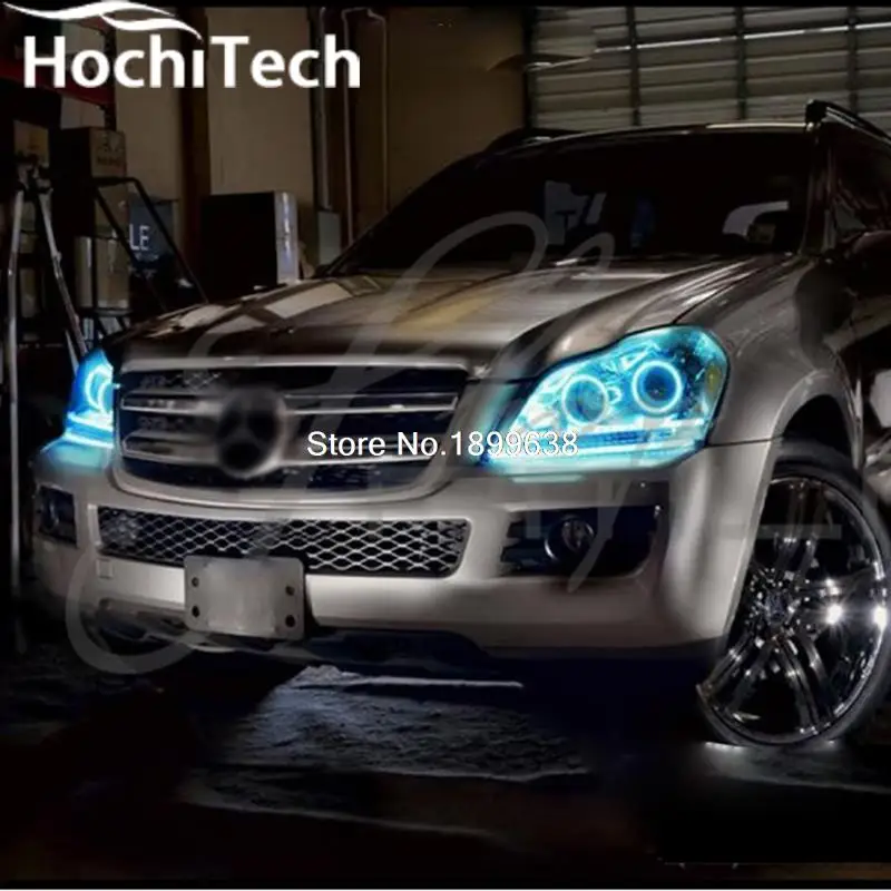 Для Mercedes Benz gl класс X164 GL450 RGB светодиодный Фар halo глаза ангела комплект Тюнинг