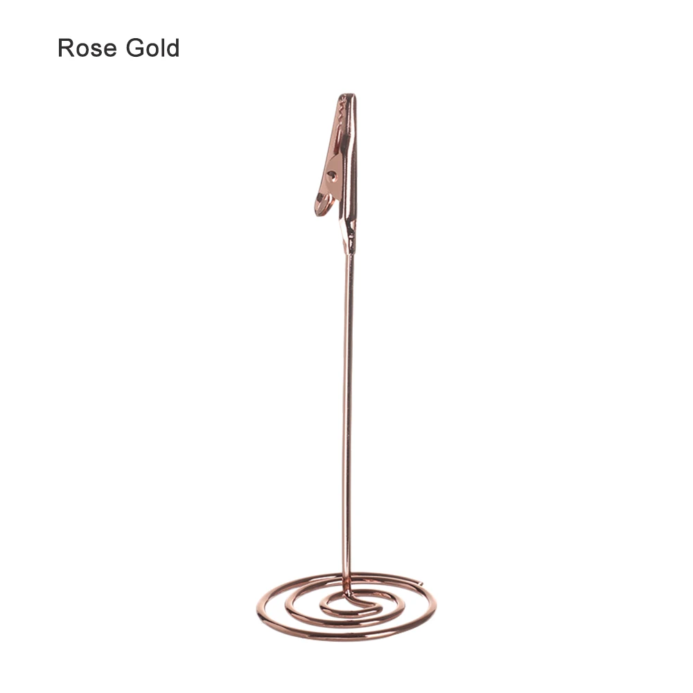 rose gold Модные украшения рабочего стола Место Держатель для карт с романтичной розой австралийская Золотая подставка для хомутов металл фото зажимы номер свадебного стола стенд - Цвет: rose gold