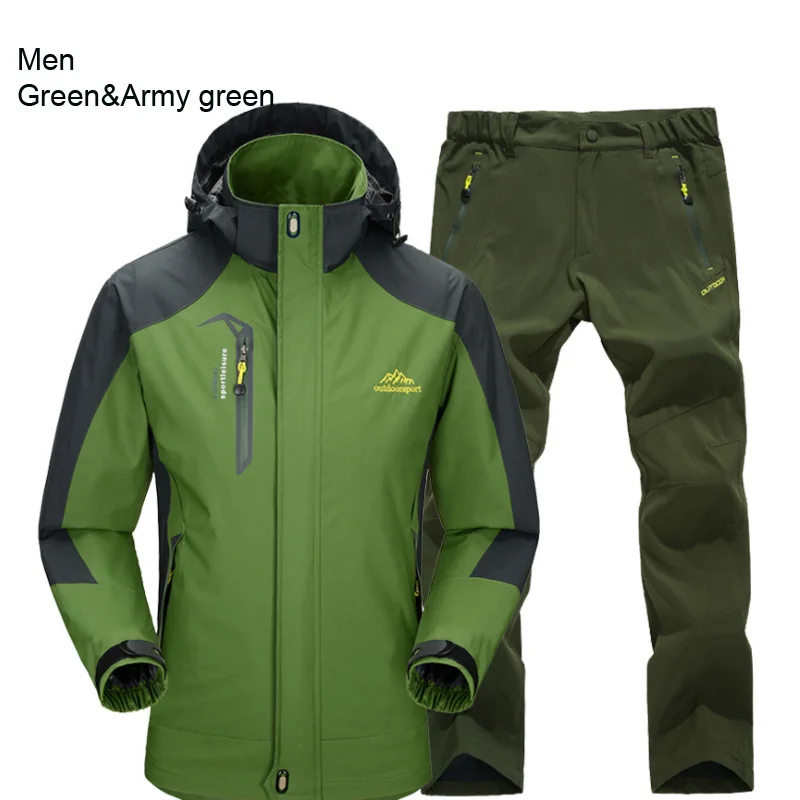 green green Полярный светильник, весенний и осенний, для прогулок, Походов, Кемпинга, куртка, брюки, мужской костюм, ветровка, треккинг, пальто, брюки, 5XL - Цвет: green green