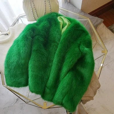 

2018 New Style High-end Fashion Women Faux Fur Coat S44