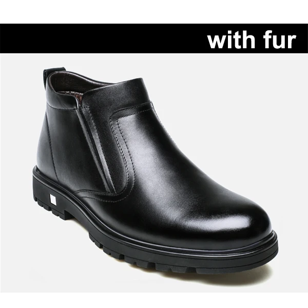 Black men Snow boots YIGER/мужские зимние ботинки мужская хлопковая обувь из натуральной кожи зимние ботинки на меху с нескользящей резиновой подошвой для отдыха и тепла 0205 - Цвет: Black men Snow boots