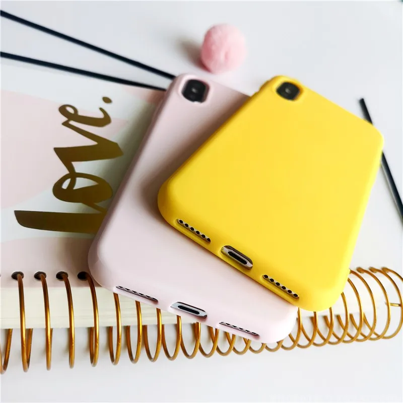 Candy Color Case For iPhone 7 8 X XR XS Max Silicone Soft TPU Cover 6 6S SE 5S 5 Plus Luxury Colorful Fundas |