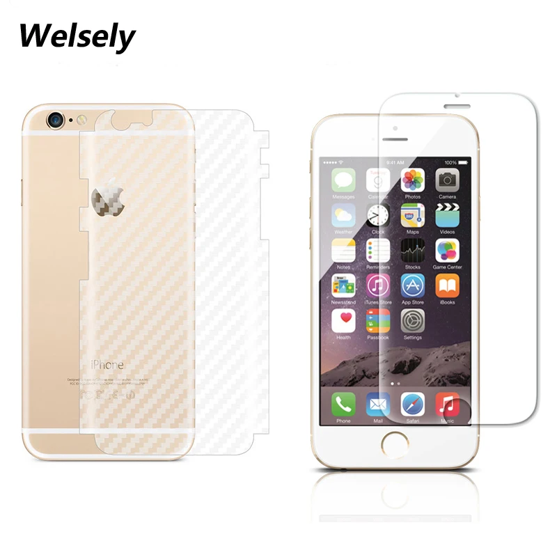 Защитная задняя крышка 3D из углеродного волокна и закаленного стекла пленка для