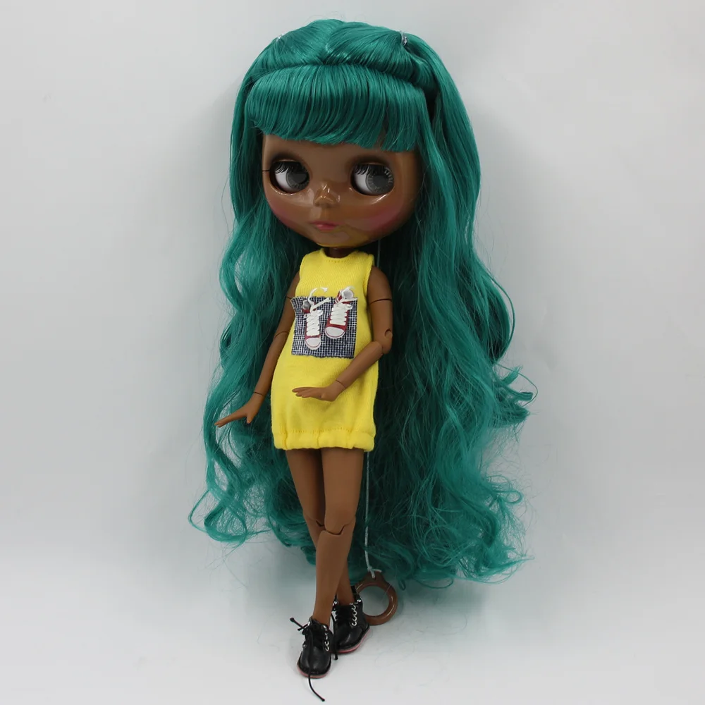 Кукла Blyth без одежды 30 см Симпатичные зеленые вьющиеся волосы четыре цвета кожи 1/6
