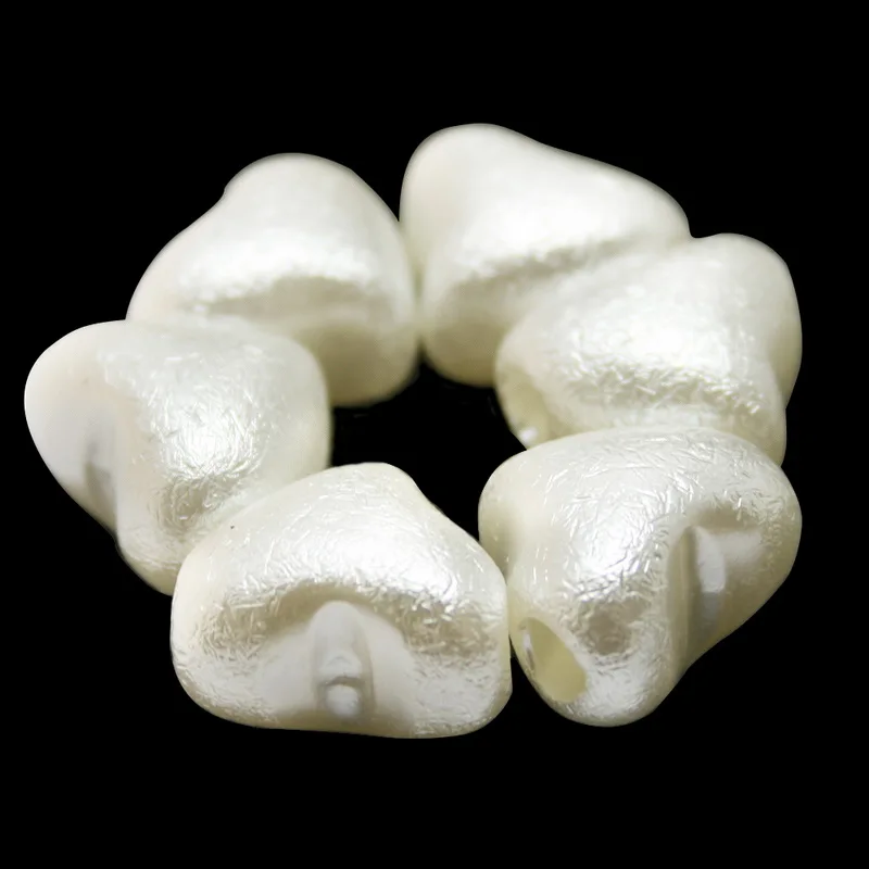 Big Hole/Water Drop /Heart ABS White Imitation Pearl Beads Round Bead Wrinkled skin fit DIY Bracelet Making | Дом и сад