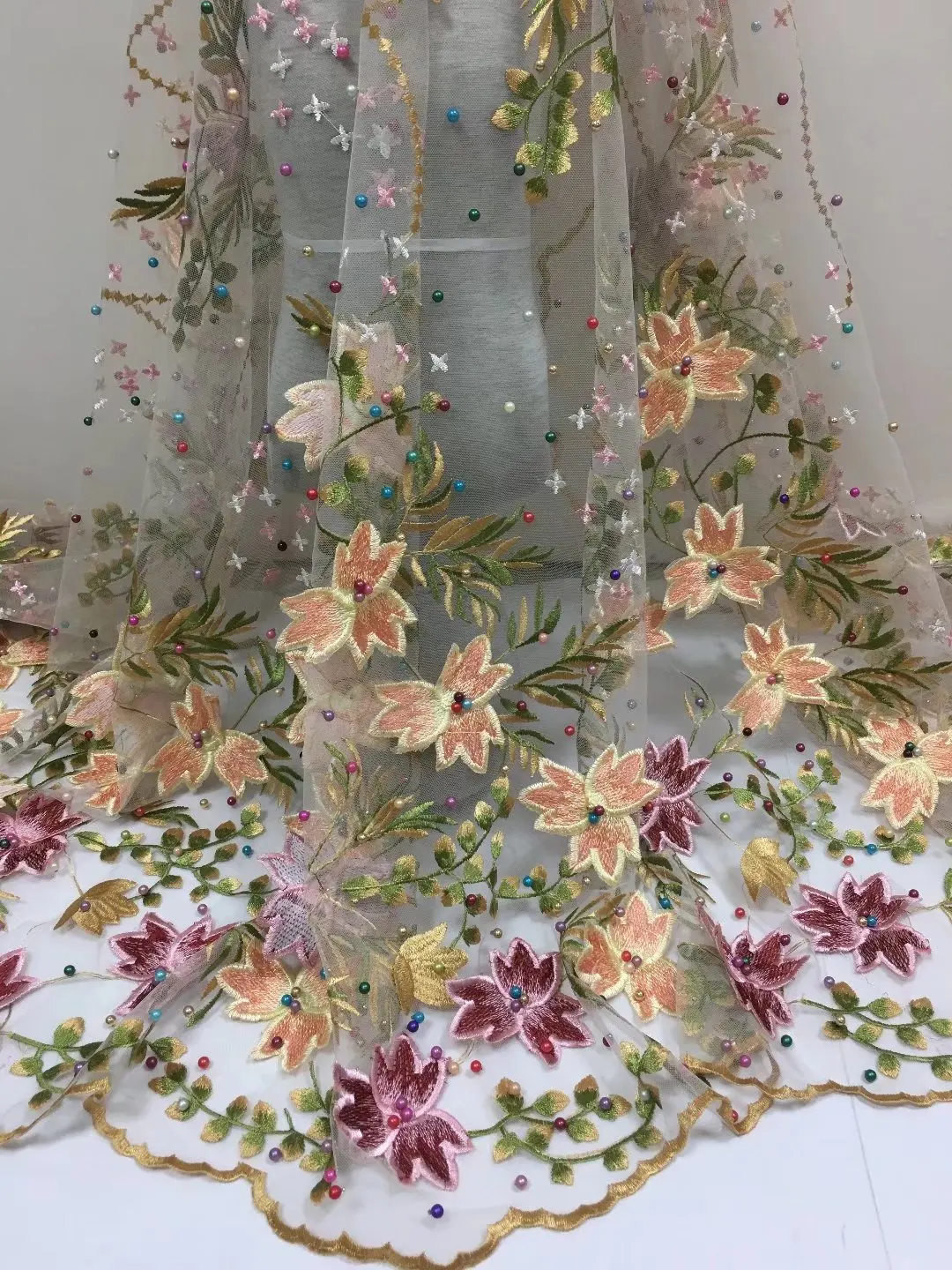 BEAUTIFICAL Нигерии кружевной ткани 3d последние 2018 французский чистая для свадьбы