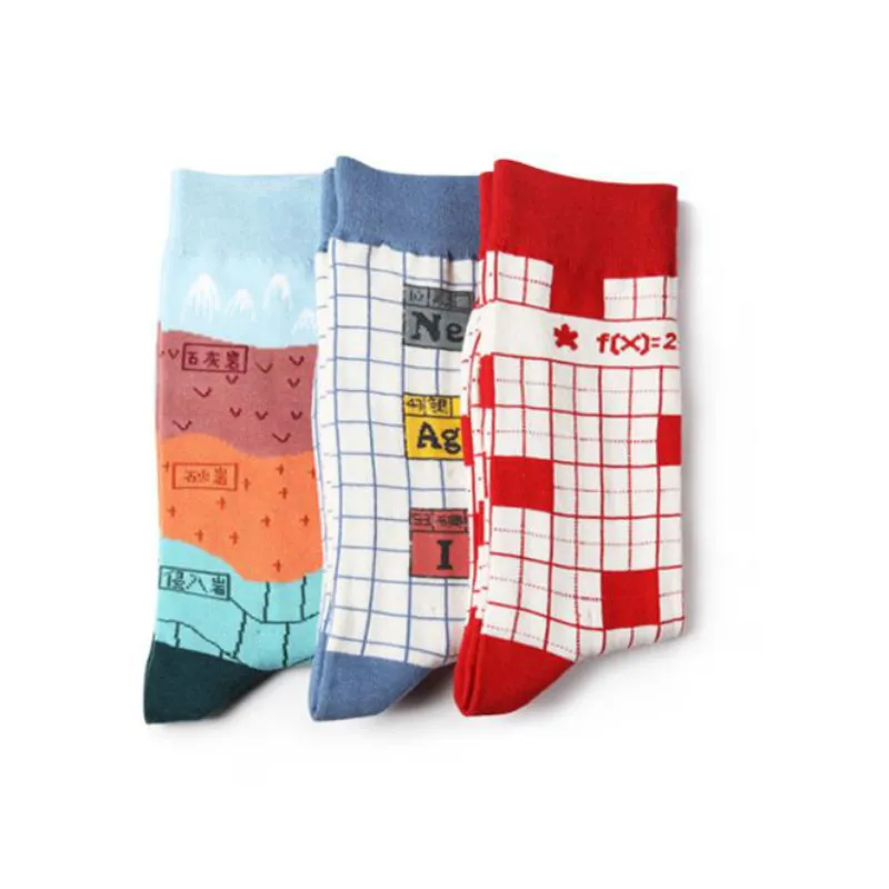 2017 Цвет Геометрия Шаблоны Для мужчин/женщин хлопка экипажа Носки для девочек