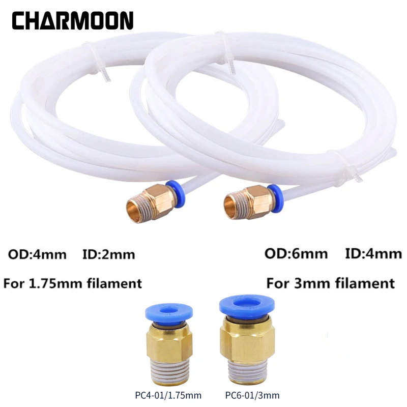 3D принтеры 1 м тефлон тефлоновая труба разъемы J головки Hotend для V5 V6 75 мм 3 0 длинные