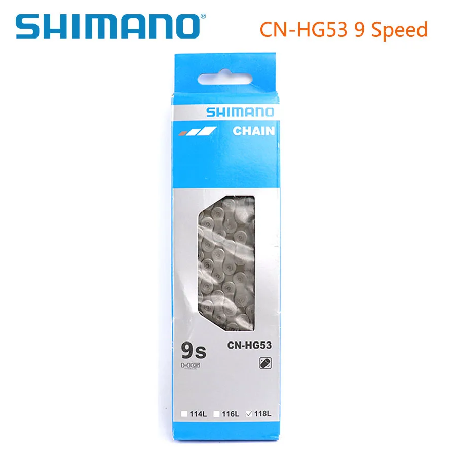 Shimano CN HG53 9 скоростная MTB цепь для дорожного велосипеда 118L звено горного