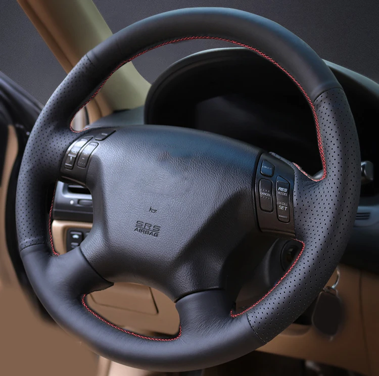 Черный кожаный чехол рулевого колеса автомобиля для Honda Accord Odyssey 2004 2005 2006 автомобильные аксессуары