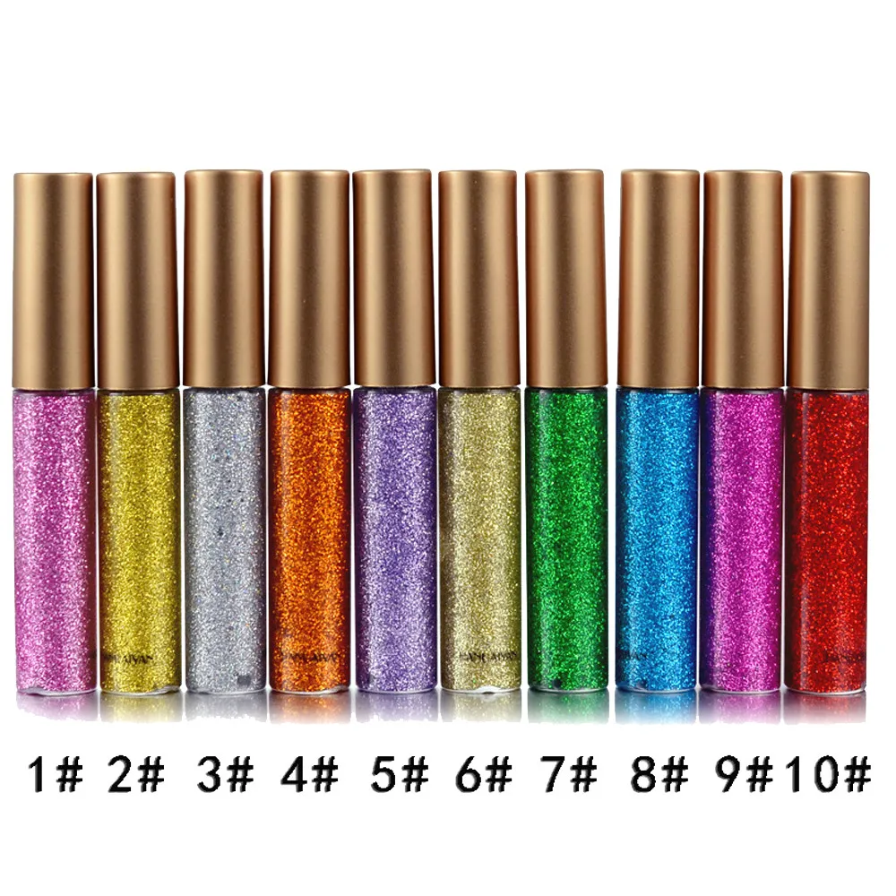 Металлические Блестящие дымчатые тени для век водостойкие блестящие жидкие