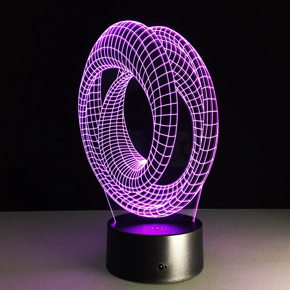 Горячая Распродажа волшебный Оптические иллюзии 3D настроение лампа USB
