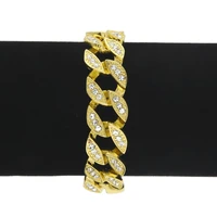 hip hop blingbling bracelet yellow gold filled iced out micro zirconnia women mens bracelet wrist chain