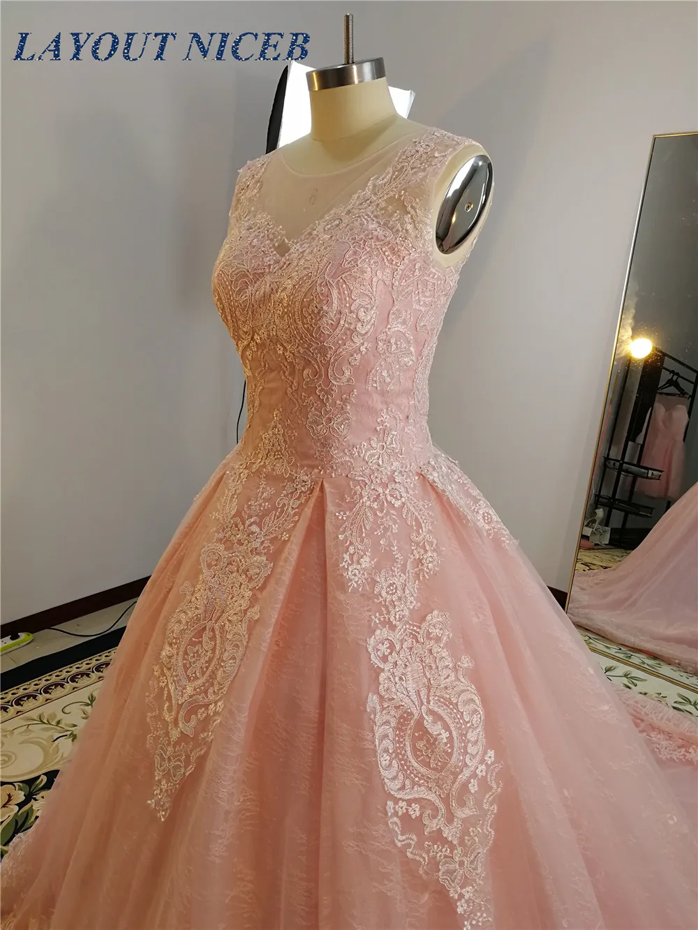 

New Fashion Lace Appliques robe soiree dubai Evening Dress Elegant Tulle Ball Gown Evening Gown abito cerimonia donna