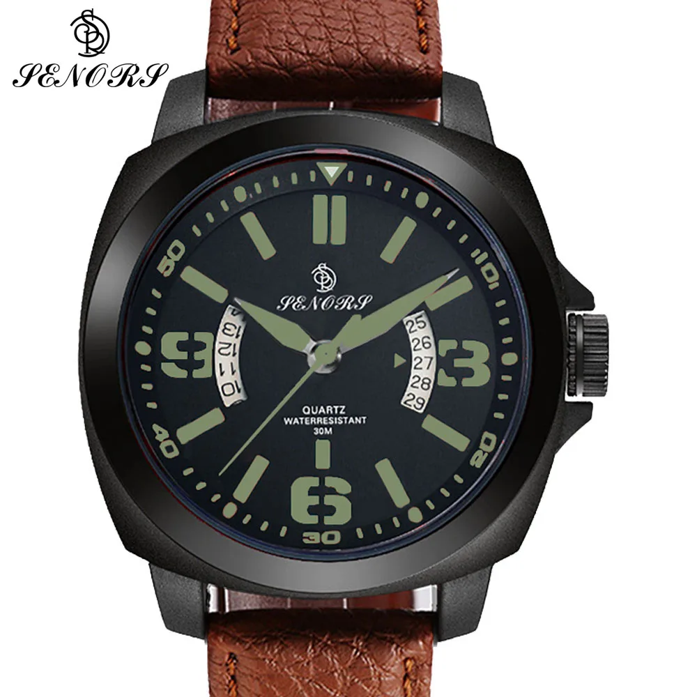 2017 Brand Luxury Leather Watch Men Business Casual quartz Watches Military Wristwatch waterproof Relogio New SALE Calendar | Наручные
