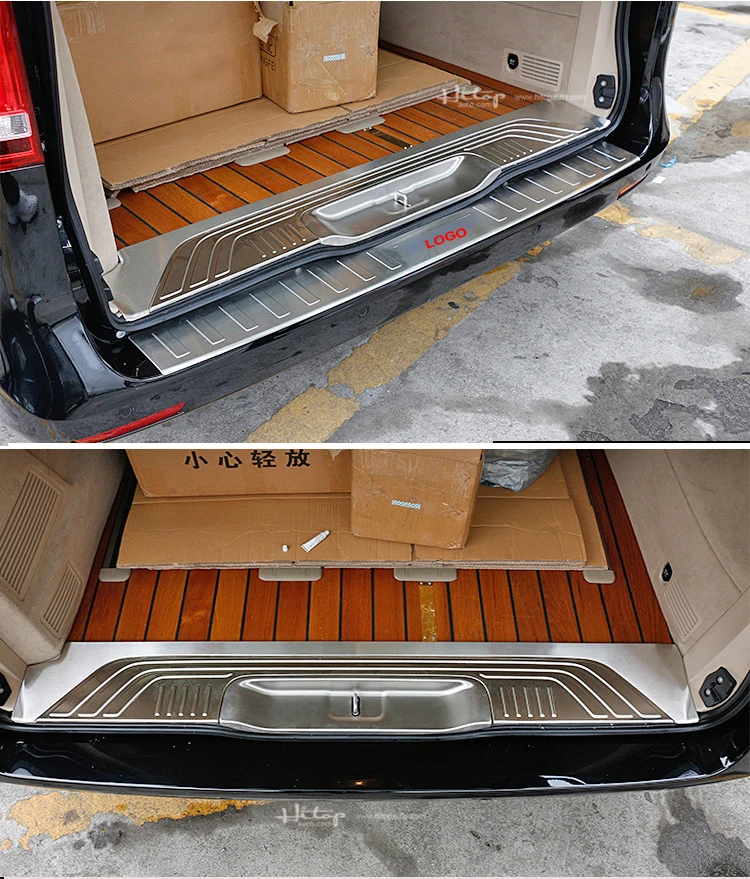 Фото Защитная пленка заднего бампера, порог порога для Mercedes-Benz W447 V-class V260 Vito, лучшая нержавеющая сталь 304, ночная ржавчина навсегда №2