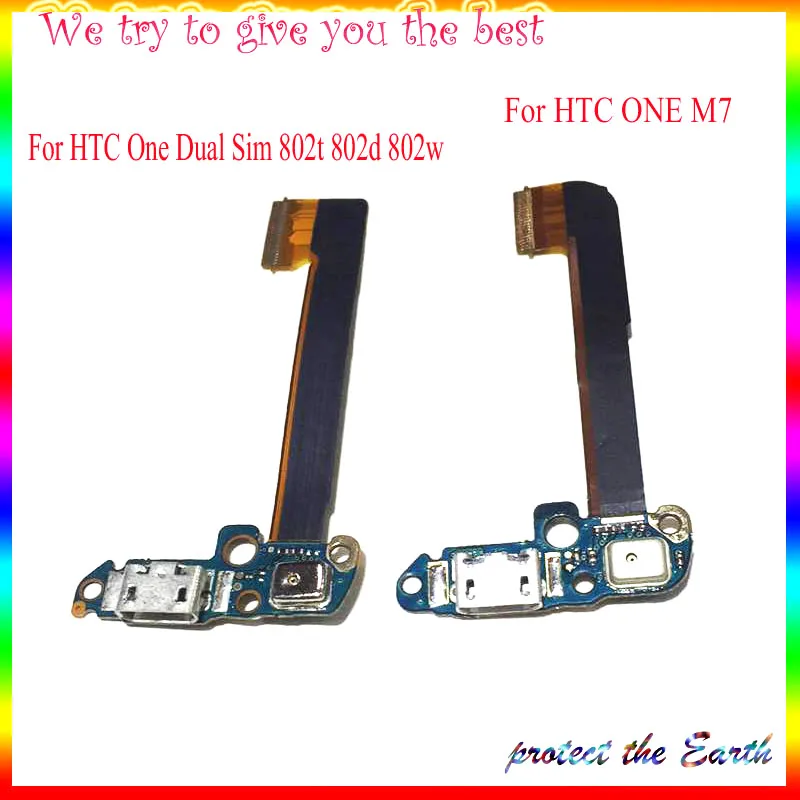 USB зарядный док-коннектор, зарядный порт Flex для htc One Dual Sim 802t 802d 802 w/One M7 замена кабеля micro usb