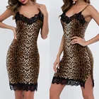 Женское сексуальное нижнее белье в стиле ночного клуба, модное кружевное Эротическое белье с V-образным вырезом и леопардовым принтом