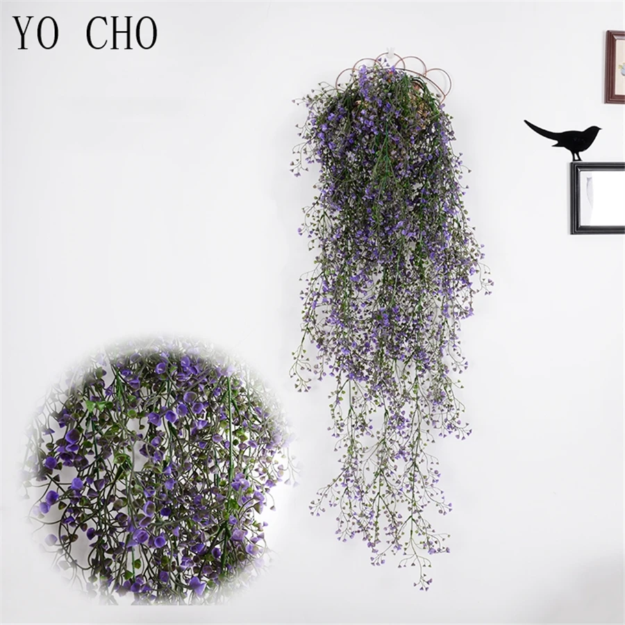Искусственное растение YO CHO зеленая лоза золотой колокольчик ива настенный