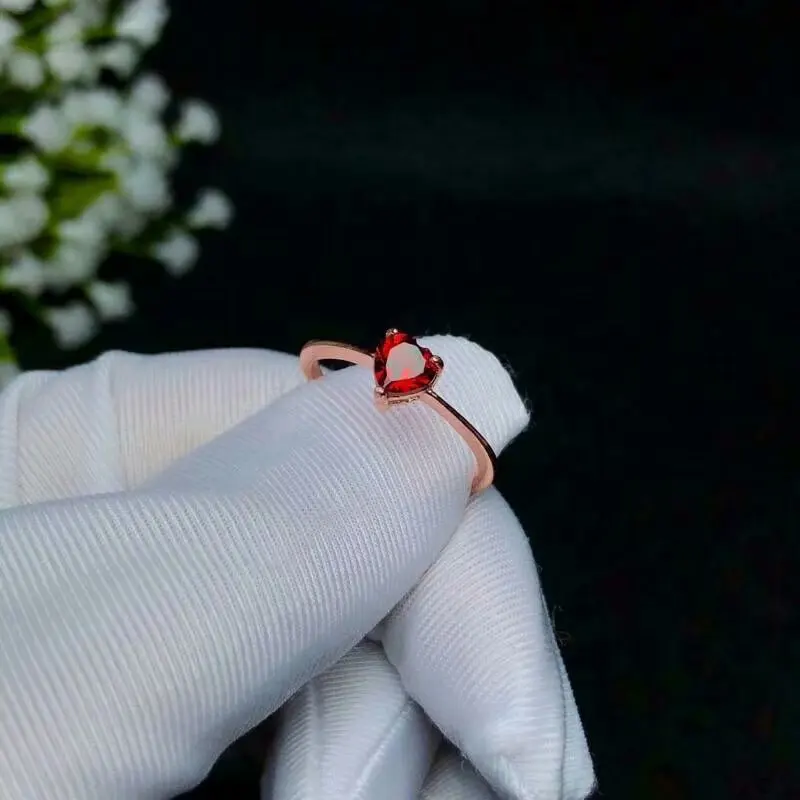 SHILOVEM, 925 серебро, натуральный красный гранат, кольца, открытые, модные, вечерние,, прекрасный подарок для женщин на день рождения, новинка, 5*5 мм, растение, bj050501ags